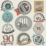 Собрание годовщины винтажного стиля ninetieth. иллюстрация штока Собрание годовщины винтажного стиля ninetieth. иллюстрация штока
