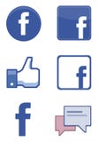 Собрание значка Facebook на белизне иллюстрация штока Собрание значка Facebook на белизне иллюстрация штока