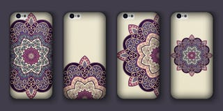 Собрание крышки телефона, картина стиля boho Предпосылка вектора декоративный сбор винограда элементов вычерченная рука Ислам, ar иллюстрация штока Собрание крышки телефона, картина стиля boho Предпосылка вектора декоративный сбор винограда элементов вычерченная рука Ислам, ar иллюстрация штока