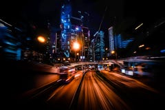 Современная нерезкость движения города Hong Kong Абстрактное движение городского пейзажа стоковое изображение rf Современная нерезкость движения города Hong Kong Абстрактное движение городского пейзажа стоковое изображение rf