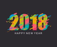 Современная яркая счастливая карточка дизайна Нового Года 2018 иллюстрация штока Современная яркая счастливая карточка дизайна Нового Года 2018 иллюстрация штока
