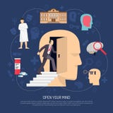 Современный абстрактный плакат психолога иллюстрация вектора Современный абстрактный плакат психолога иллюстрация вектора