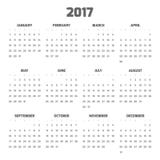 Современный календарь стиля на 2017 иллюстрация штока Современный календарь стиля на 2017 иллюстрация штока