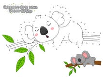 Соедините точки и нарисуйте милую коалу шаржа Воспитательная игра f иллюстрация вектора Соедините точки и нарисуйте милую коалу шаржа Воспитательная игра f иллюстрация вектора