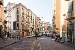 Солнечная улица в Неаполь стоковые фото Солнечная улица в Неаполь стоковые фото
