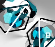 состав шестиугольника 3d геометрический, геометрическая цифровая абстрактная предпосылка Стоковое Изображение состав шестиугольника 3d геометрический, геометрическая цифровая абстрактная предпосылка Стоковое Изображение