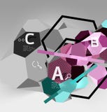 состав шестиугольника 3d геометрический, геометрическая цифровая абстрактная предпосылка Стоковое Изображение состав шестиугольника 3d геометрический, геометрическая цифровая абстрактная предпосылка Стоковое Изображение