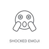 Сотрясенный значок emoji линейный Современным сотрясенный планом жулик логотипа emoji иллюстрация вектора Сотрясенный значок emoji линейный Современным сотрясенный планом жулик логотипа emoji иллюстрация вектора