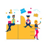 Социальные средства массовой информации любят концепция значка с людьми онлайн бесплатная иллюстрация Социальные средства массовой информации любят концепция значка с людьми онлайн бесплатная иллюстрация