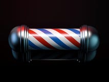 Спиральный красный и голубой поляк парикмахера перевод 3d Стоковое фото RF Спиральный красный и голубой поляк парикмахера перевод 3d Стоковое фото RF