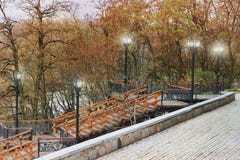 Старая лестница Старая деревянная лестница с чугунными элементами Старая лестница в парке стоковые фото Старая лестница Старая деревянная лестница с чугунными элементами Старая лестница в парке стоковые фото