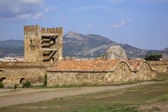 Старое Genoese столетие крепости XI в Sudak Крым Украина стоковые фотографии rf Старое Genoese столетие крепости XI в Sudak Крым Украина стоковые фотографии rf