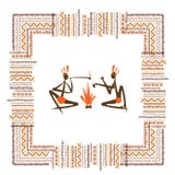 Старые племенные люди, этническая рамка орнамента для бесплатная иллюстрация Старые племенные люди, этническая рамка орнамента для бесплатная иллюстрация