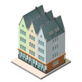 Старый жилой дом в европейском стиле с полом чердака Стоковые Изображения Старый жилой дом в европейском стиле с полом чердака Стоковые Изображения