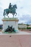 Статуя Луис XIV, на месте квадрат Bellecour, в Лионе стоковая фотография rf Статуя Луис XIV, на месте квадрат Bellecour, в Лионе стоковая фотография rf