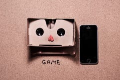 стекла 3D для игры на мобильном телефоне стоковое изображение rf стекла 3D для игры на мобильном телефоне стоковое изображение rf