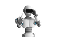 Стекла виртуальной реальности робота нося на белой предпосылке иллюстрация штока Стекла виртуальной реальности робота нося на белой предпосылке иллюстрация штока