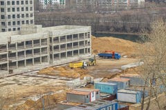 Строительные машины регулируют строительную площадку стоковые фотографии rf Строительные машины регулируют строительную площадку стоковые фотографии rf