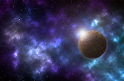 Сцена вселенной с планетами, звездами и галактиками стоковое изображение rf Сцена вселенной с планетами, звездами и галактиками стоковое изображение rf