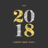 Счастливая предпосылка вектора Нового Года 2018 с ярким блеском золота и серебра нумерует иллюстрация вектора Счастливая предпосылка вектора Нового Года 2018 с ярким блеском золота и серебра нумерует иллюстрация вектора