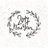 Счастливые дизайн литерности Нового Года 2017 современный Карточка праздника приветствию Нового Года Текст вектора нарисованный р Стоковые Фотографии RF Счастливые дизайн литерности Нового Года 2017 современный Карточка праздника приветствию Нового Года Текст вектора нарисованный р Стоковые Фотографии RF