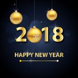Счастливая предпосылка Нового Года 2018 с письмами и шариками золота бесплатная иллюстрация Счастливая предпосылка Нового Года 2018 с письмами и шариками золота бесплатная иллюстрация