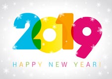 Счастливый дизайн карточки Нового Года 2019 бесплатная иллюстрация Счастливый дизайн карточки Нового Года 2019 бесплатная иллюстрация