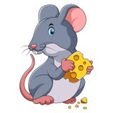 Счастливый мультфильм мыши с сыром иллюстрация вектора Счастливый мультфильм мыши с сыром иллюстрация вектора