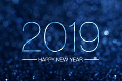 Счастливый Новый Год 2019 с темным шпатом света bokeh яркого блеска сини военно-морского флота иллюстрация штока Счастливый Новый Год 2019 с темным шпатом света bokeh яркого блеска сини военно-морского флота иллюстрация штока