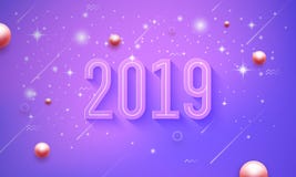 2019 счастливых Новых Годов в пурпурной, розовой предпосылке вектора со светить небольшой звезде бесплатная иллюстрация 2019 счастливых Новых Годов в пурпурной, розовой предпосылке вектора со светить небольшой звезде бесплатная иллюстрация