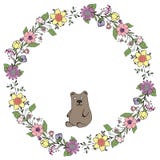 также вектор иллюстрации притяжки corel Венок цветков и зеленых листьев с медведем праздник Изолированное изображение на белой пр иллюстрация вектора также вектор иллюстрации притяжки corel Венок цветков и зеленых листьев с медведем праздник Изолированное изображение на белой пр иллюстрация вектора