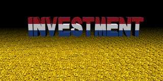Текст вклада с голландцем сигнализирует на иллюстрации монеток иллюстрация штока Текст вклада с голландцем сигнализирует на иллюстрации монеток иллюстрация штока