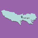 Токио - столица иллюстрации карты Японии - вектор - вы здесь, плоская граница дизайна высоко детализированная политическая с взгл иллюстрация штока Токио - столица иллюстрации карты Японии - вектор - вы здесь, плоская граница дизайна высоко детализированная политическая с взгл иллюстрация штока