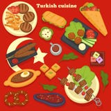 Турецкие еды кухни и путешествовать рецептов блюд кулинарный иллюстрация вектора Турецкие еды кухни и путешествовать рецептов блюд кулинарный иллюстрация вектора