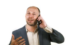 Уверенный успешный бизнесмен говоря на мобильном телефоне имея деловую беседу с усмехаться мобильного телефона жизнерадостный в к стоковое фото Уверенный успешный бизнесмен говоря на мобильном телефоне имея деловую беседу с усмехаться мобильного телефона жизнерадостный в к стоковое фото