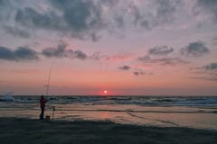 Удить на море стоковая фотография Удить на море стоковая фотография