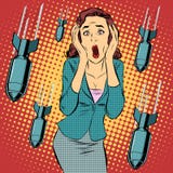 Ужас паники женщины взрыва войны штатский бесплатная иллюстрация Ужас паники женщины взрыва войны штатский бесплатная иллюстрация