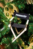 Украшенное дерево Chrismas, сосна, Новый Год Переведено слово - режиссер фильма, кинорежиссер стоковые изображения Украшенное дерево Chrismas, сосна, Новый Год Переведено слово - режиссер фильма, кинорежиссер стоковые изображения