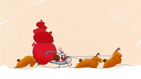 Улитка Санта на розвальнях с snaily оленями двигая розвальни с подарками иллюстрация штока Улитка Санта на розвальнях с snaily оленями двигая розвальни с подарками иллюстрация штока
