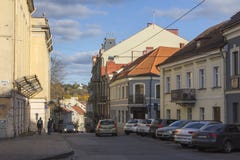 Улица в старом городке Вильнюса Литва стоковые изображения rf Улица в старом городке Вильнюса Литва стоковые изображения rf