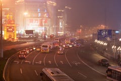 улицы 1 shanghai ночи Стоковая Фотография улицы 1 shanghai ночи Стоковая Фотография