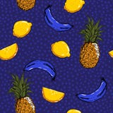 Ультрамодные и свежие плодоовощи лимон лета эскиза руки, ананас, banan иллюстрация штока Ультрамодные и свежие плодоовощи лимон лета эскиза руки, ананас, banan иллюстрация штока