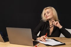 Управляющий директор красивой белокурой женщины дамы дела умный стоковые изображения rf Управляющий директор красивой белокурой женщины дамы дела умный стоковые изображения rf