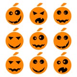 Установленные смайлики emoji тыквы хеллоуина бесплатная иллюстрация Установленные смайлики emoji тыквы хеллоуина бесплатная иллюстрация