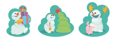 Установите смешных снеговиков мультфильма также вектор иллюстрации притяжки corel иллюстрация штока Установите смешных снеговиков мультфильма также вектор иллюстрации притяжки corel иллюстрация штока