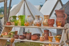 Установите старых сосудов глины стоковое изображение Установите старых сосудов глины стоковое изображение