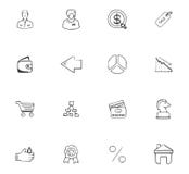 Установленные иконы дела Doodle иллюстрация вектора Установленные иконы дела Doodle иллюстрация вектора