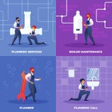 Установленный паяя служебный вызов, обслуживание боилера иллюстрация штока Установленный паяя служебный вызов, обслуживание боилера иллюстрация штока
