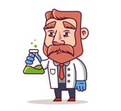 Ученый со склянкой иллюстрация штока Ученый со склянкой иллюстрация штока