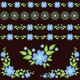 Флористические элементы и безшовные прокладки иллюстрация штока Флористические элементы и безшовные прокладки иллюстрация штока